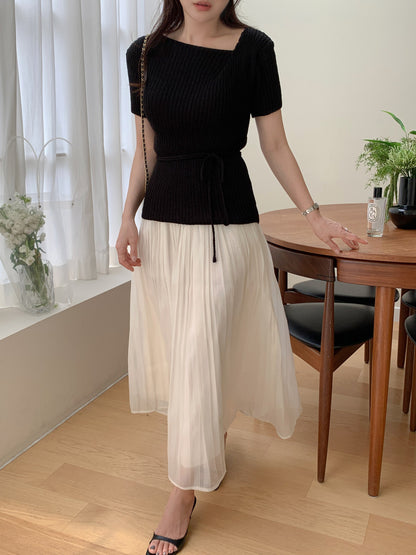 Air Chiffon Banding Skirt(~6/7)