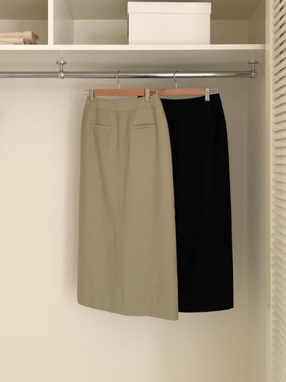 * Linen Blend Skirt