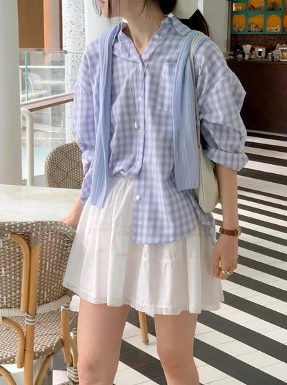 * Soft Oversized Plaid Shirt