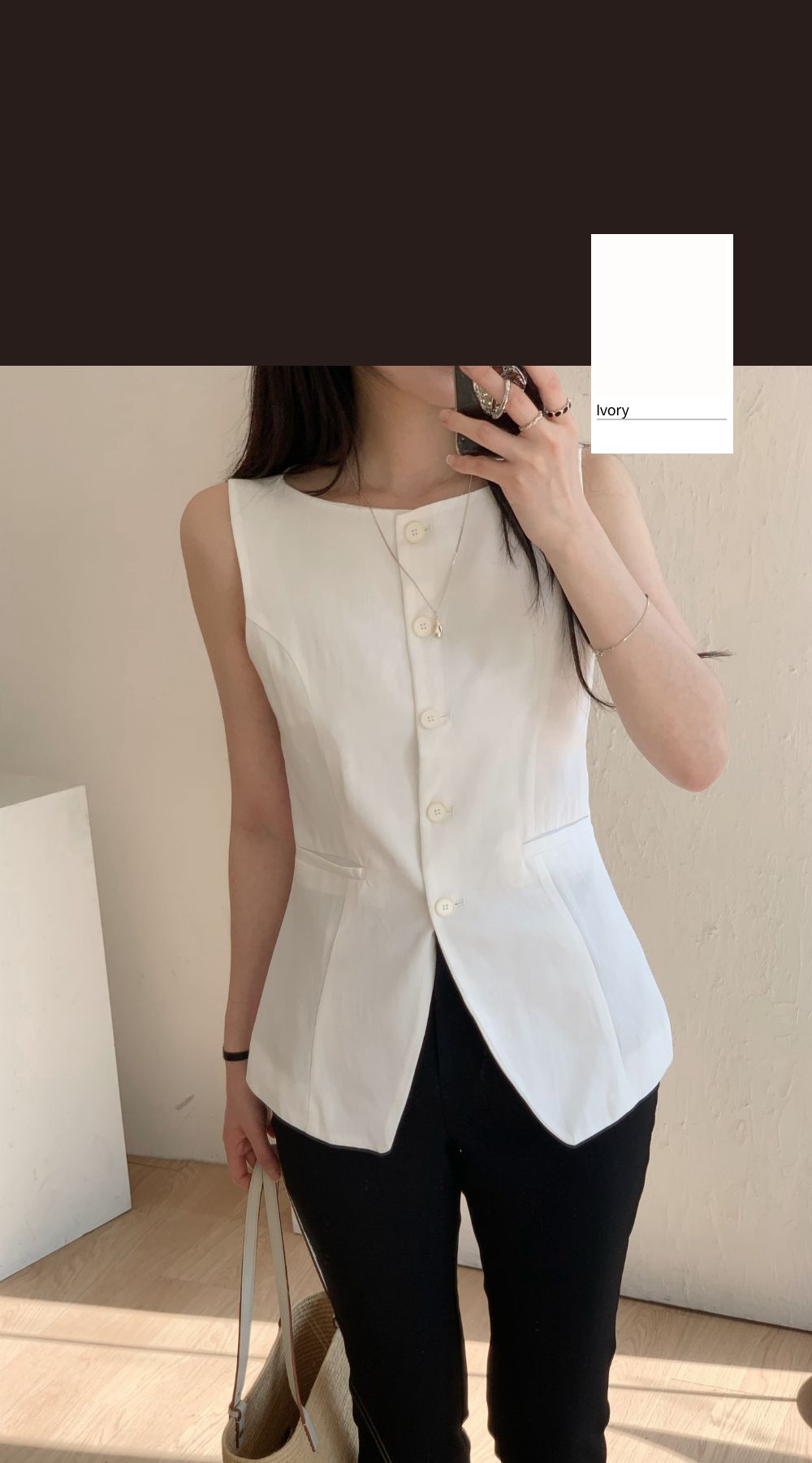 * Linen Blend Summer Vest