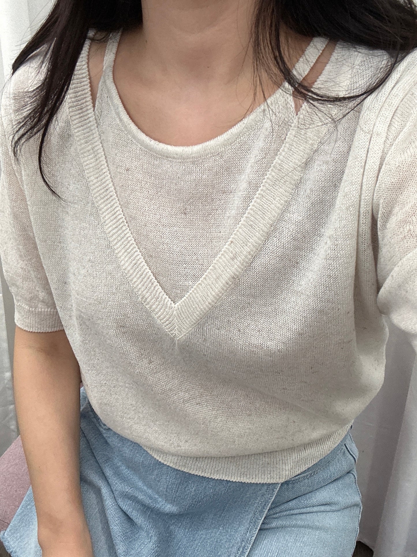 Layered Knit Top (~6/19)