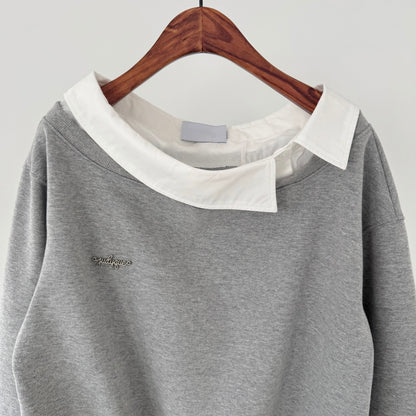 Layered Off-Shoulder Sweatshirt