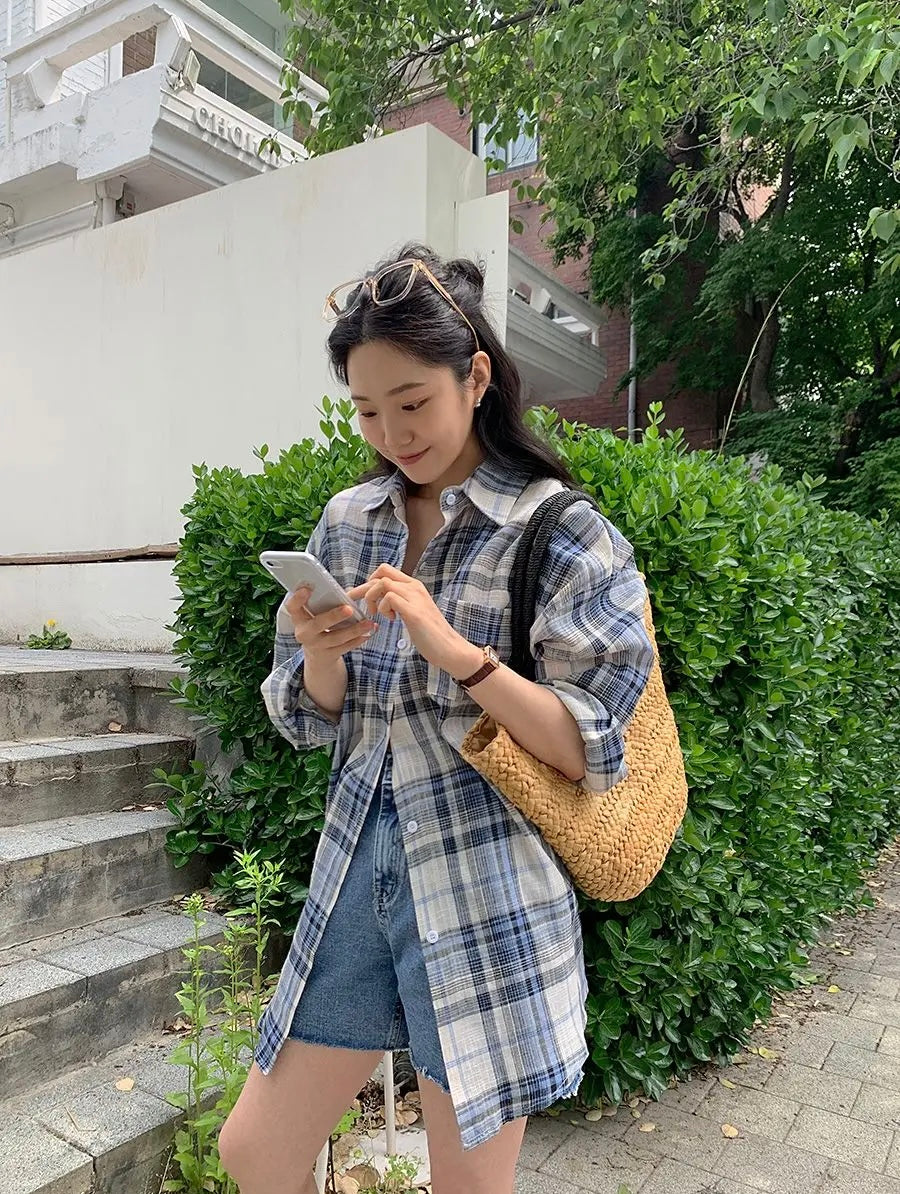 * Daily Oversized Check Shirt