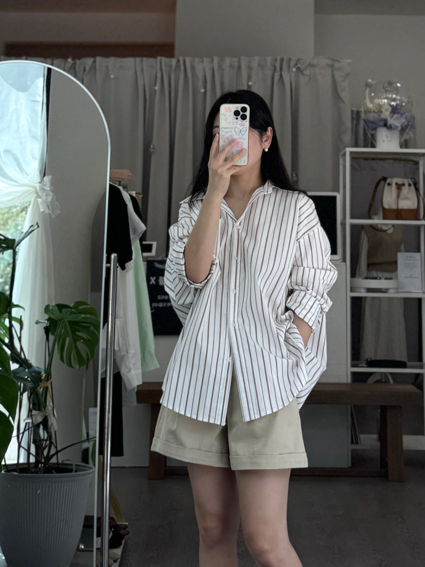 Fall Striped Button-Down Shirt(~9/8)