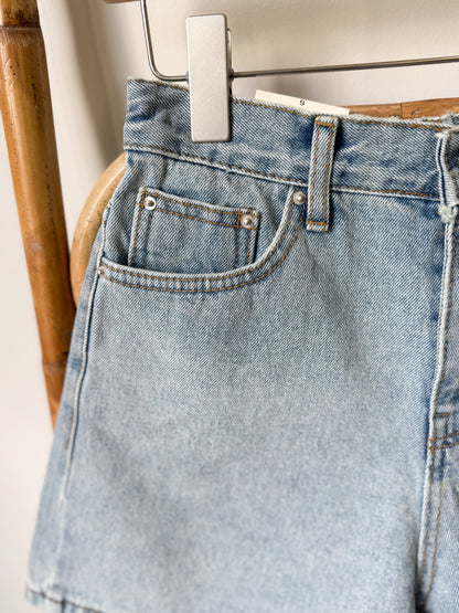 4-Inch Back Elastic Denim Shorts - AdoreMeU