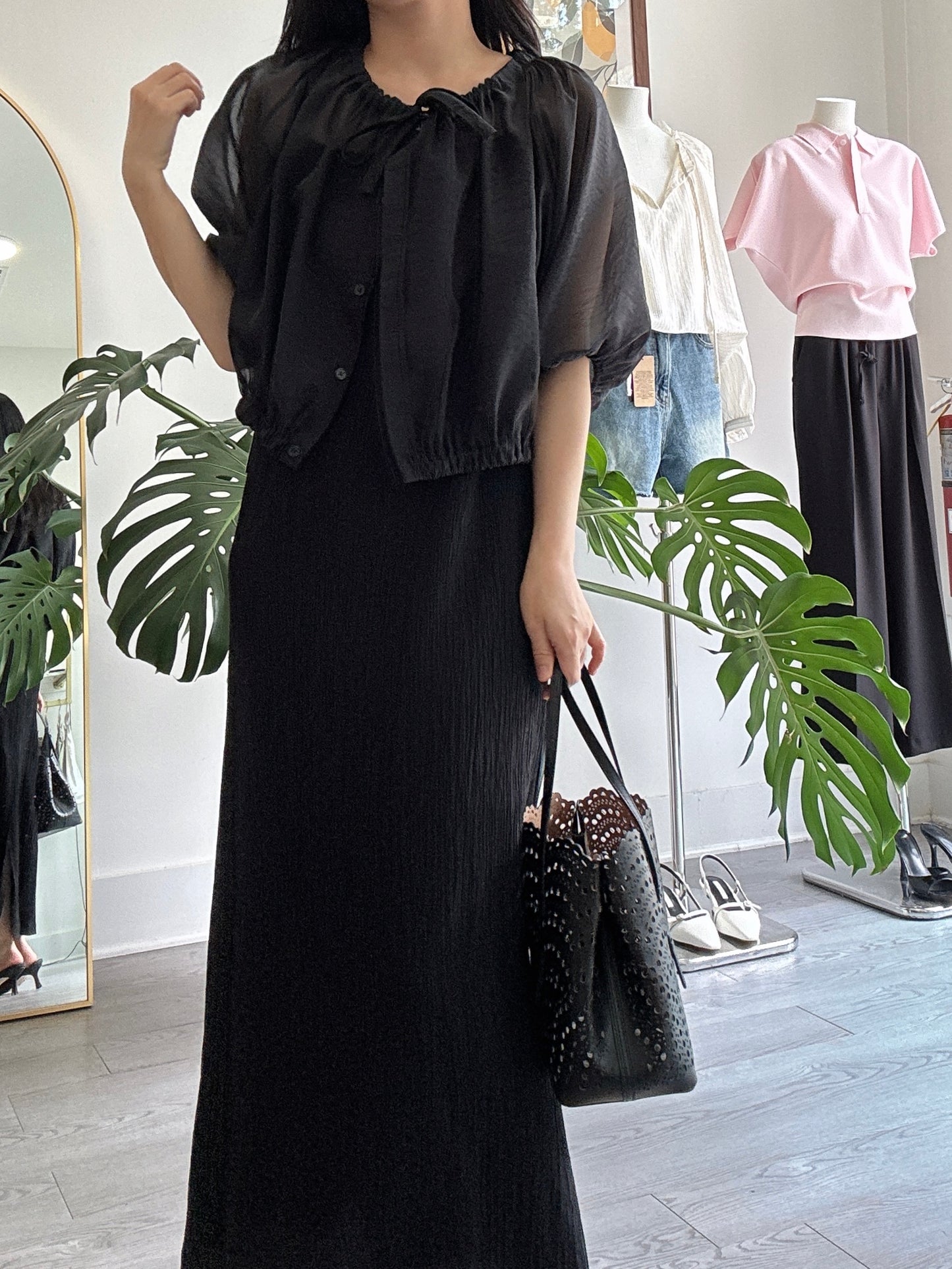 Organza Shirring Blouse
