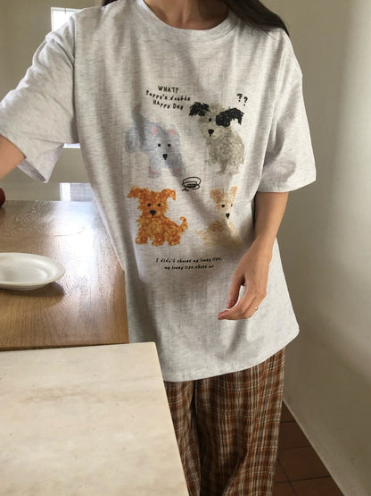 * Dog Graphic Oversized T-Shirt