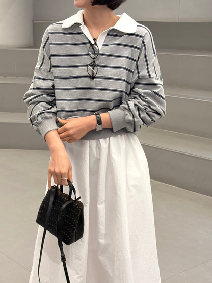 Striped Collar Sweatshirt(~10/17)