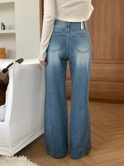 * light blue semi-wide denim