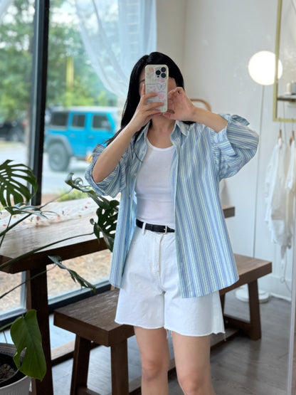 Color Stripe Shirt - AdoreMeU