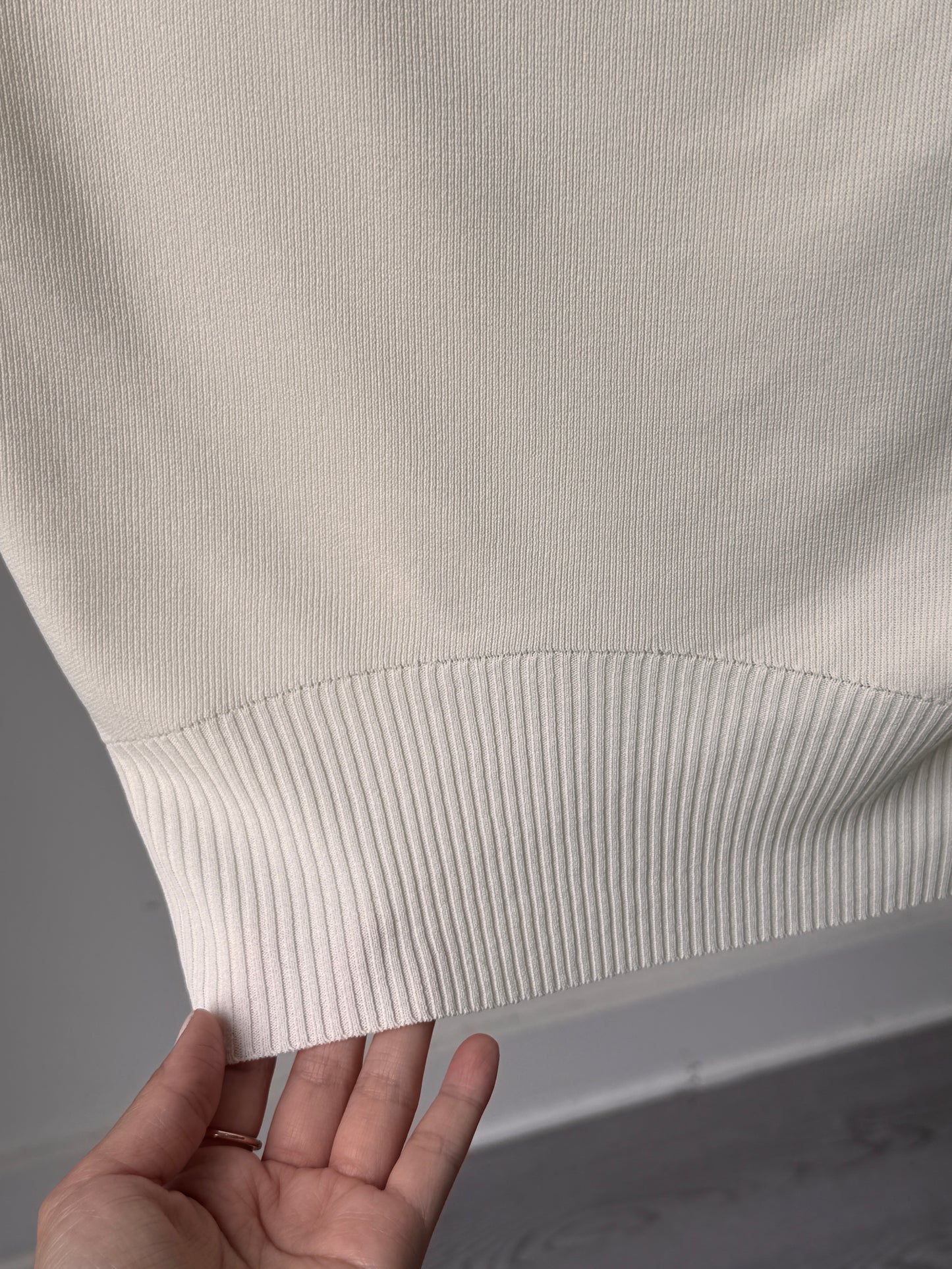 Draped Short Sleeve Knit Top (~8/5)