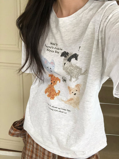 * Dog Graphic Oversized T-Shirt