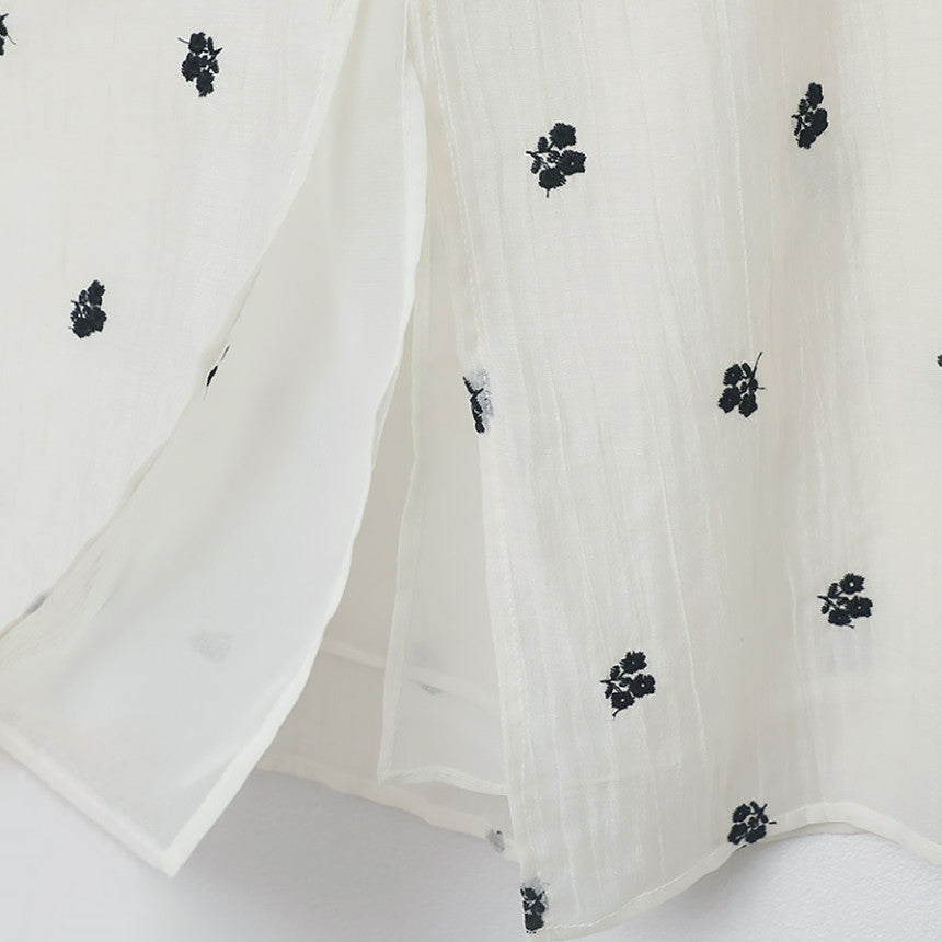 *Floral Embroidered Chiffon Skirt