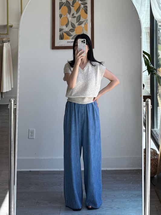 Banding Wide Denim Pants(~9/1) - AdoreMeU