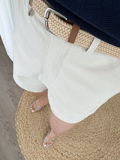 Cotton Twill Shorts w/ Belt