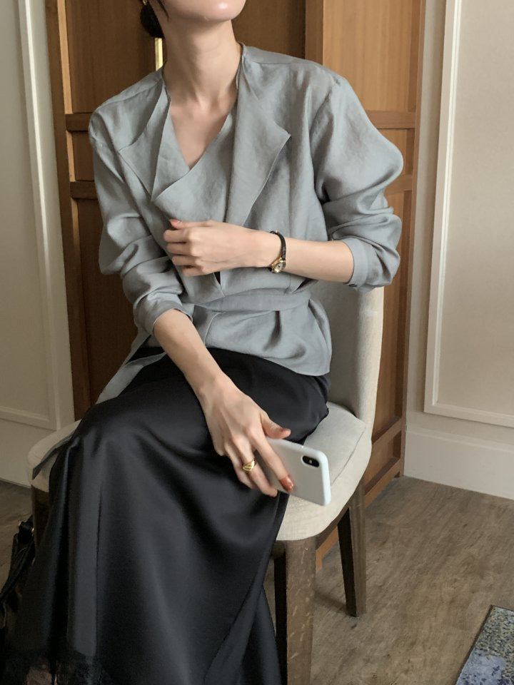 * Draped Belt Blouse