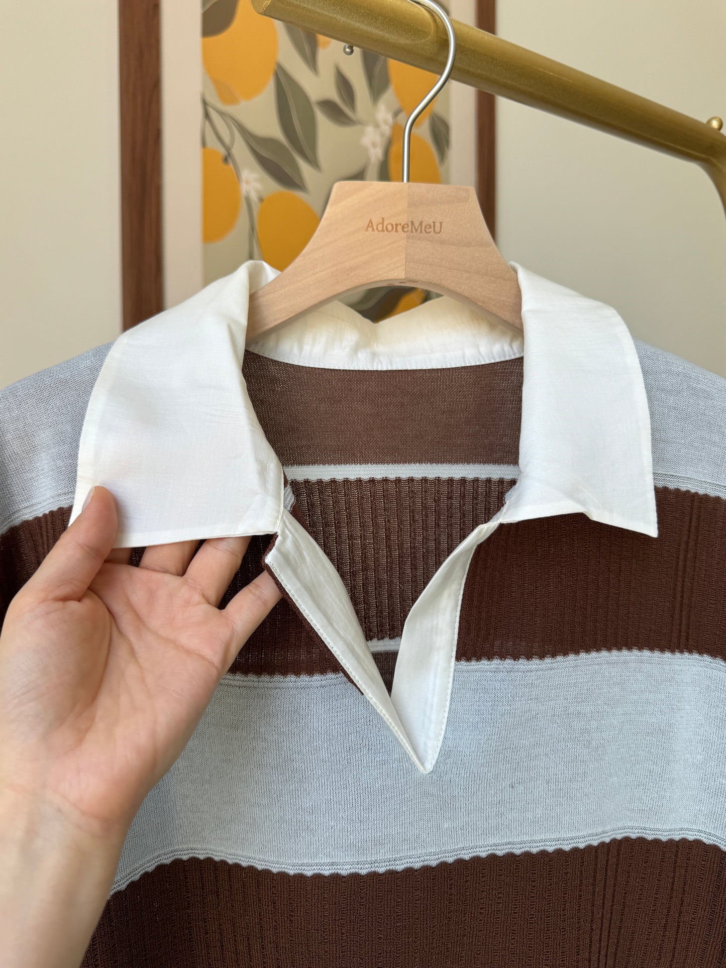 Stripe Collar Summer Knit(~7/9)