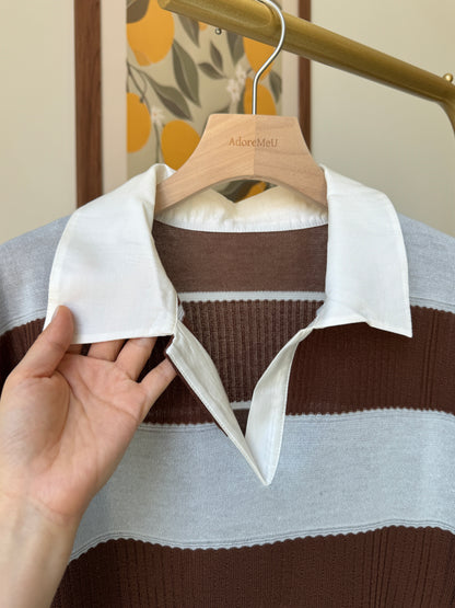 Stripe Collar Summer Knit(~7/9)