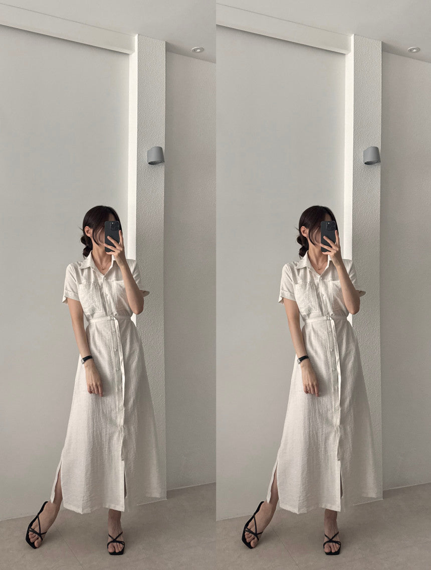 * Linen Pocket Dress