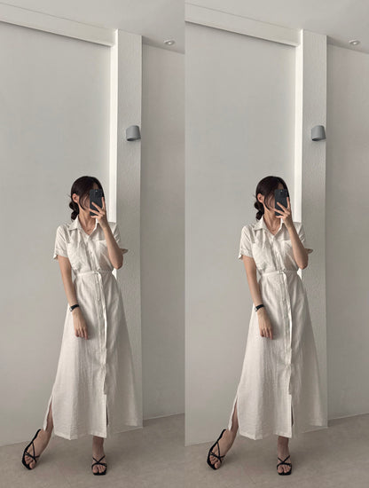 * Linen Pocket Dress