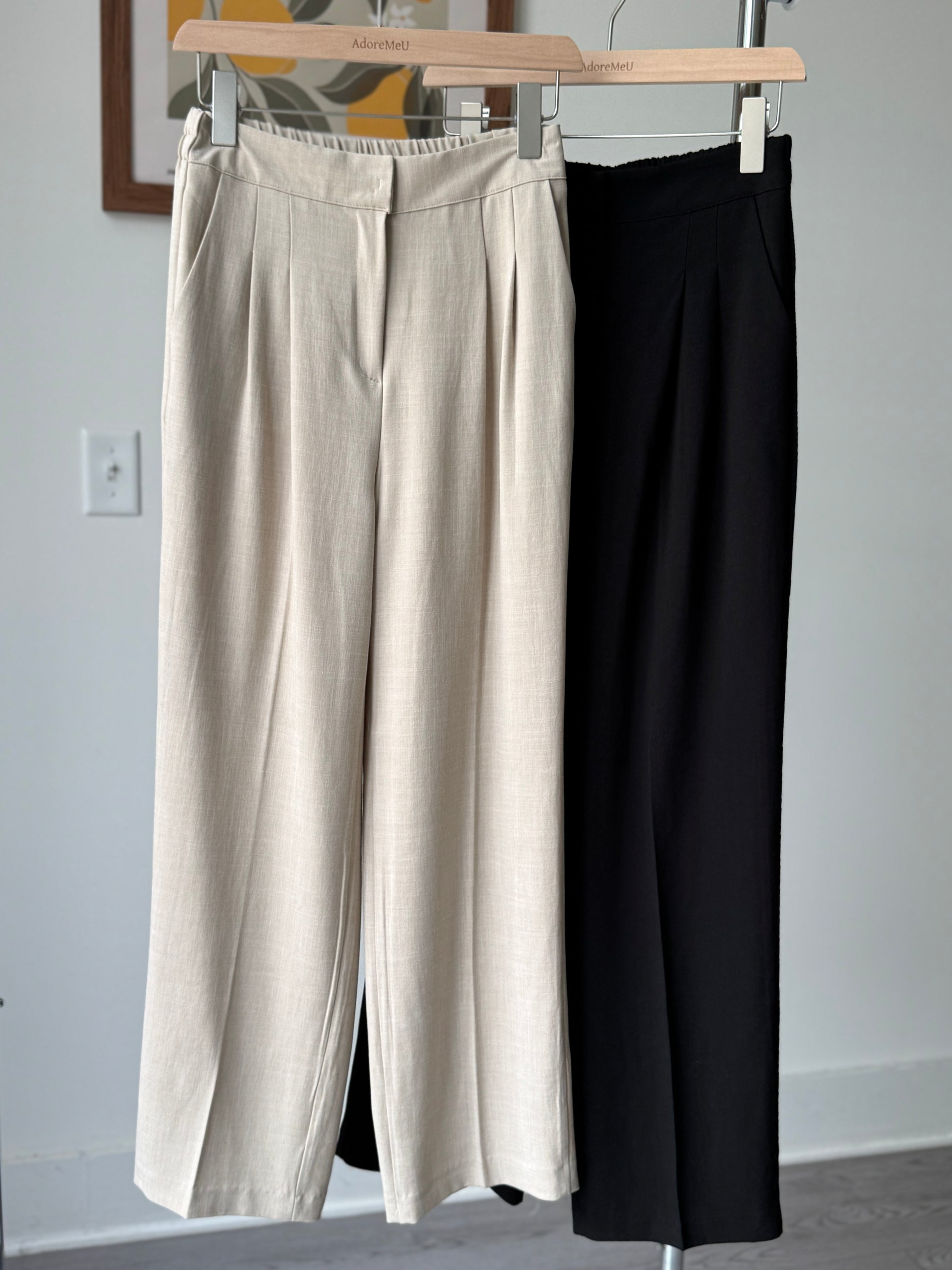 Sand Pintuck Slacks - AdoreMeU