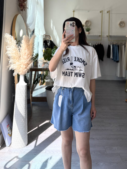 Pleated Denim Short - AdoreMeU