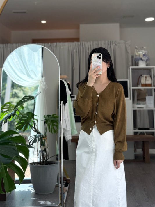 Linen Whole garment Cardigan(~9/8)