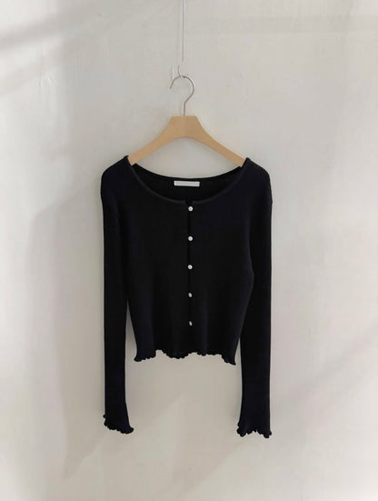 Frill Dive Knit Cardigan(~9/23)