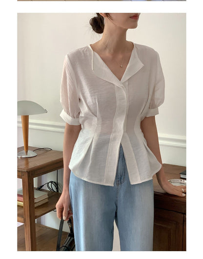 *Slim Pintuck Summer Blouse