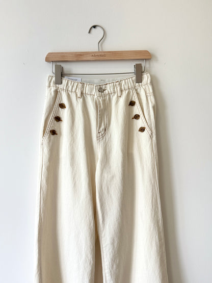 Three Button Ivory Pants - AdoreMeU