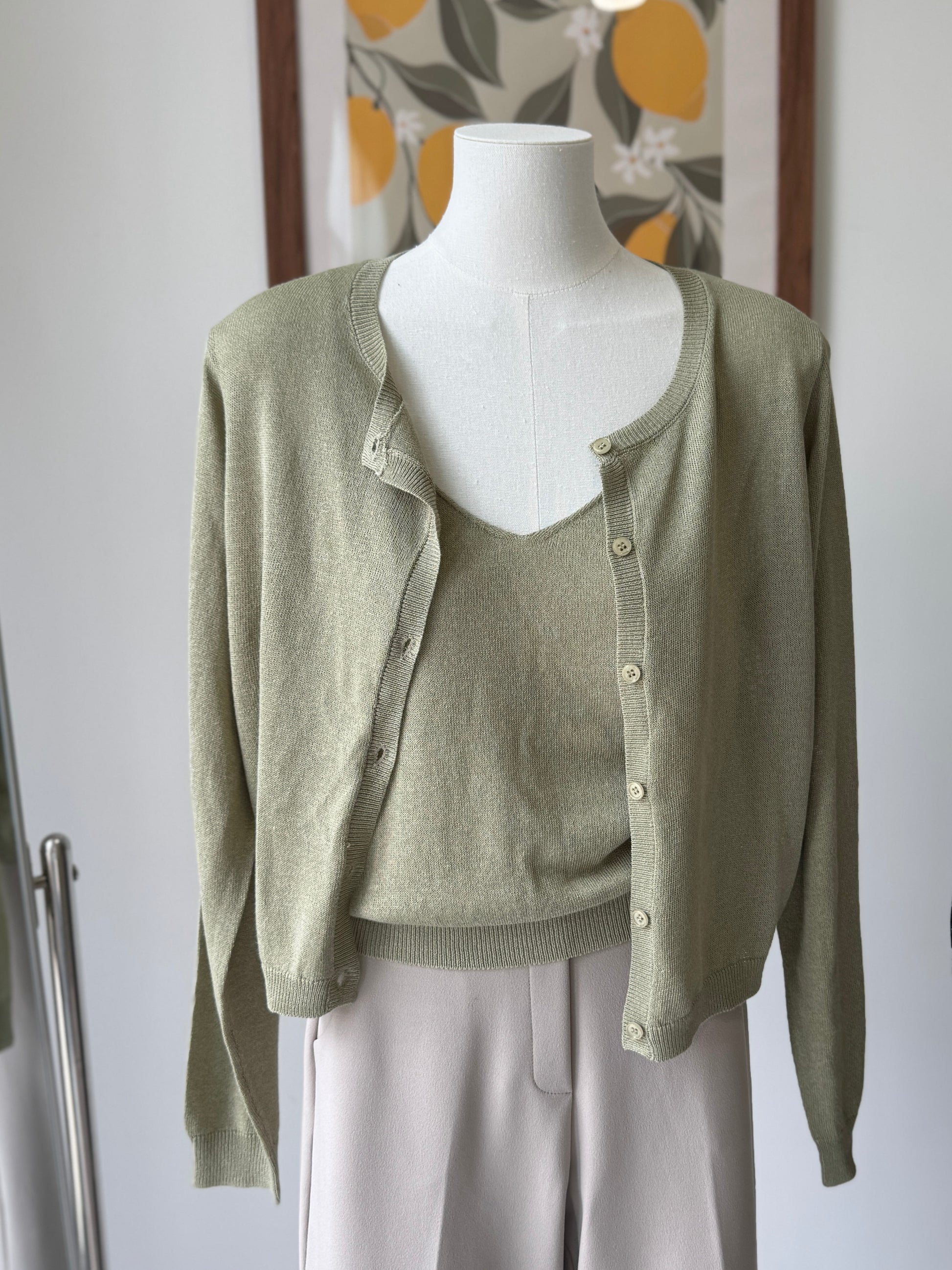 [SPECIAL PRICE] Mute Linen Cardigan Set - AdoreMeU