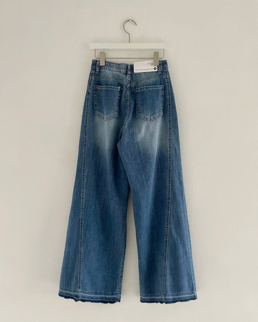 Banding Wide Denim (Medium Wash )