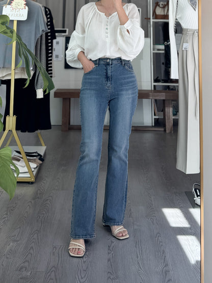 Cat Brush Boots Cut Denim - AdoreMeU
