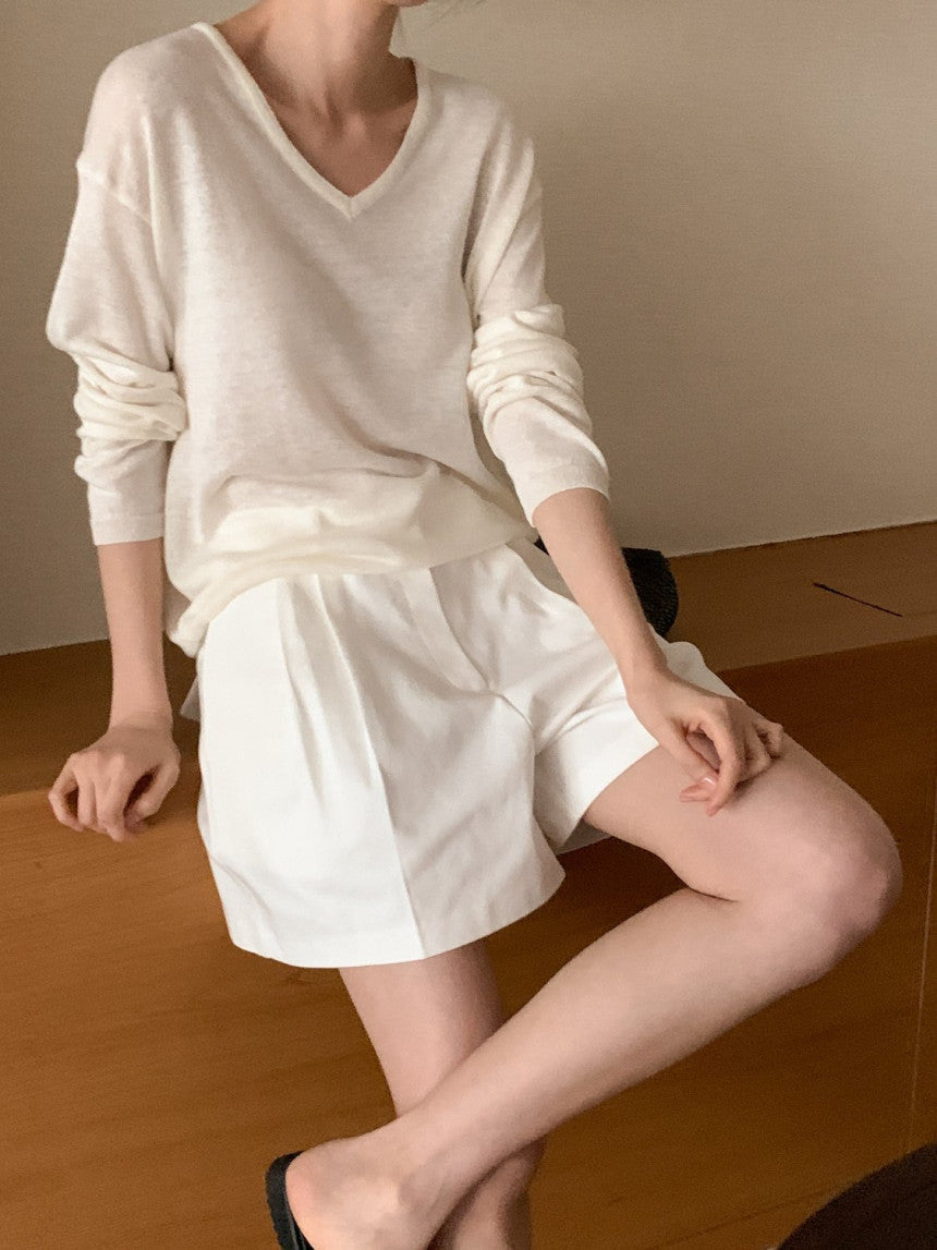 * Summer Linen V-neck Knit