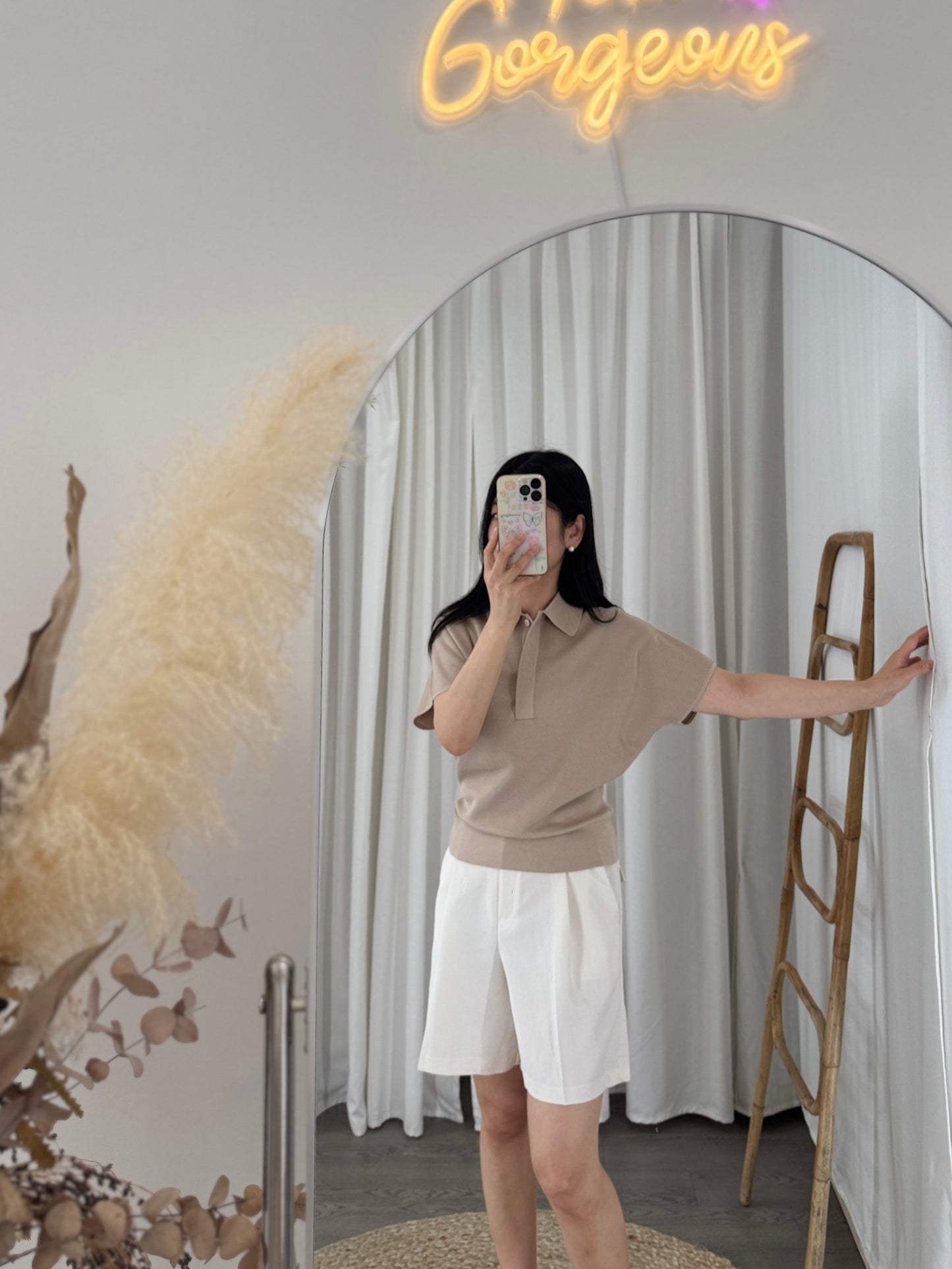Plume Collar Knit Top (~6/4)