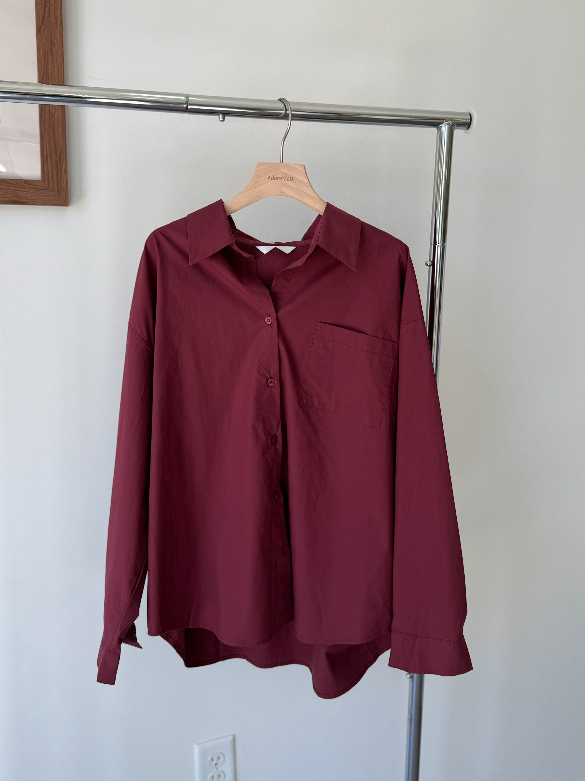 Oversized Solid Fall Shirt - AdoreMeU