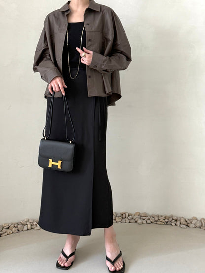 Matte Leather-Look Shirt Jacket