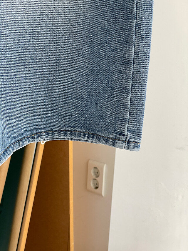 * Damaged Denim Bermuda Shorts