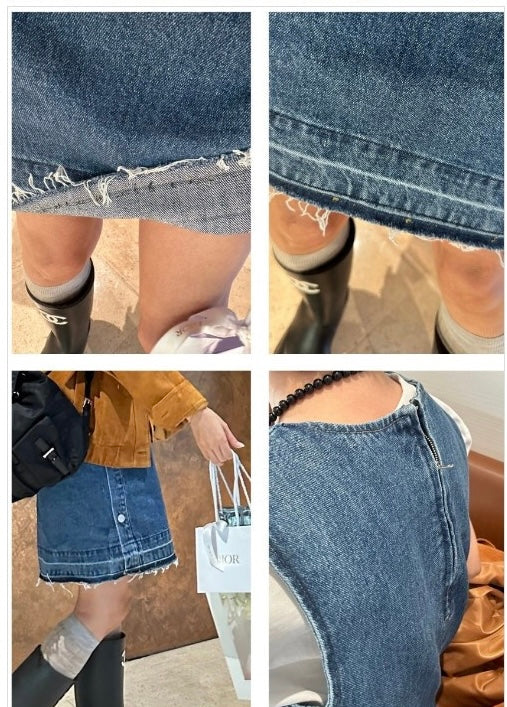 * Button Denim Dress