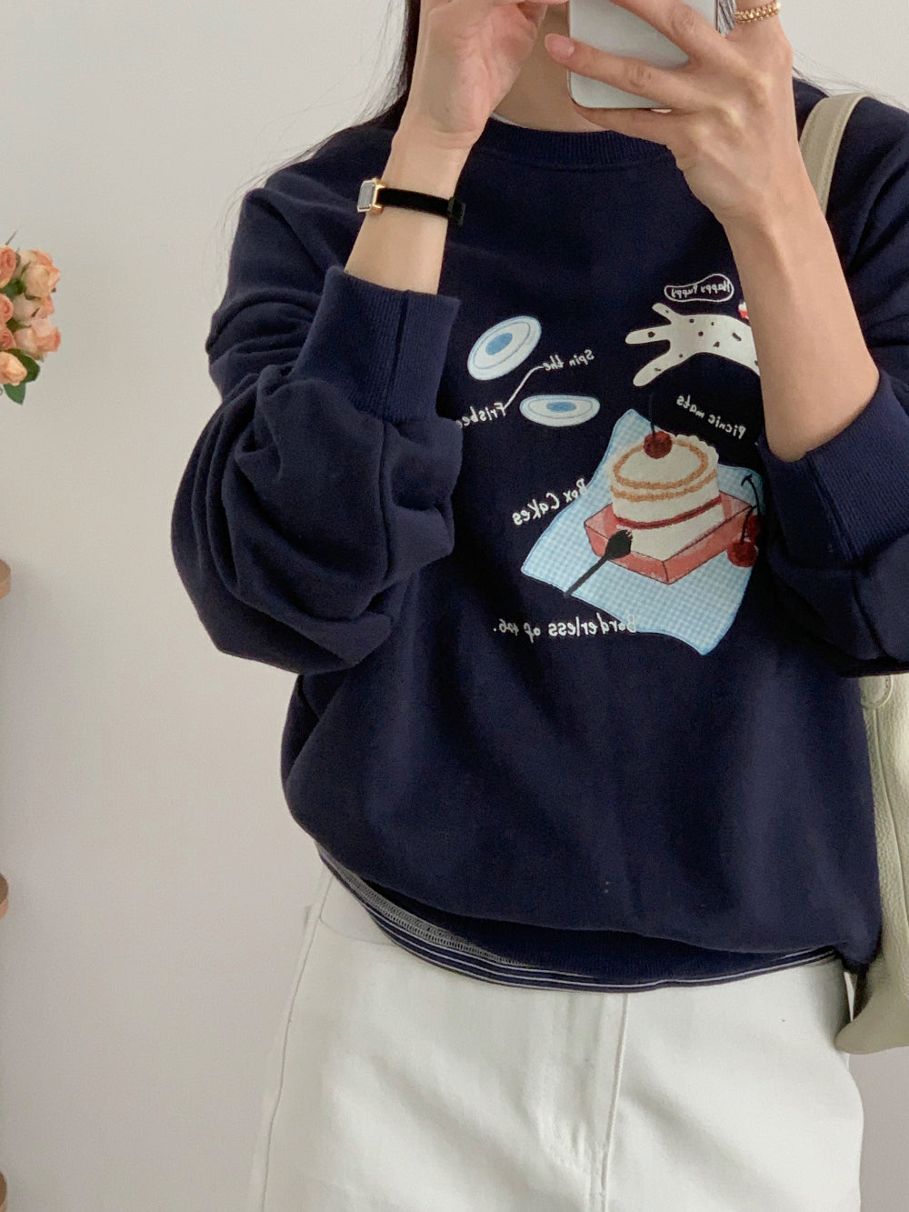 *Picnic Print Sweatshirt