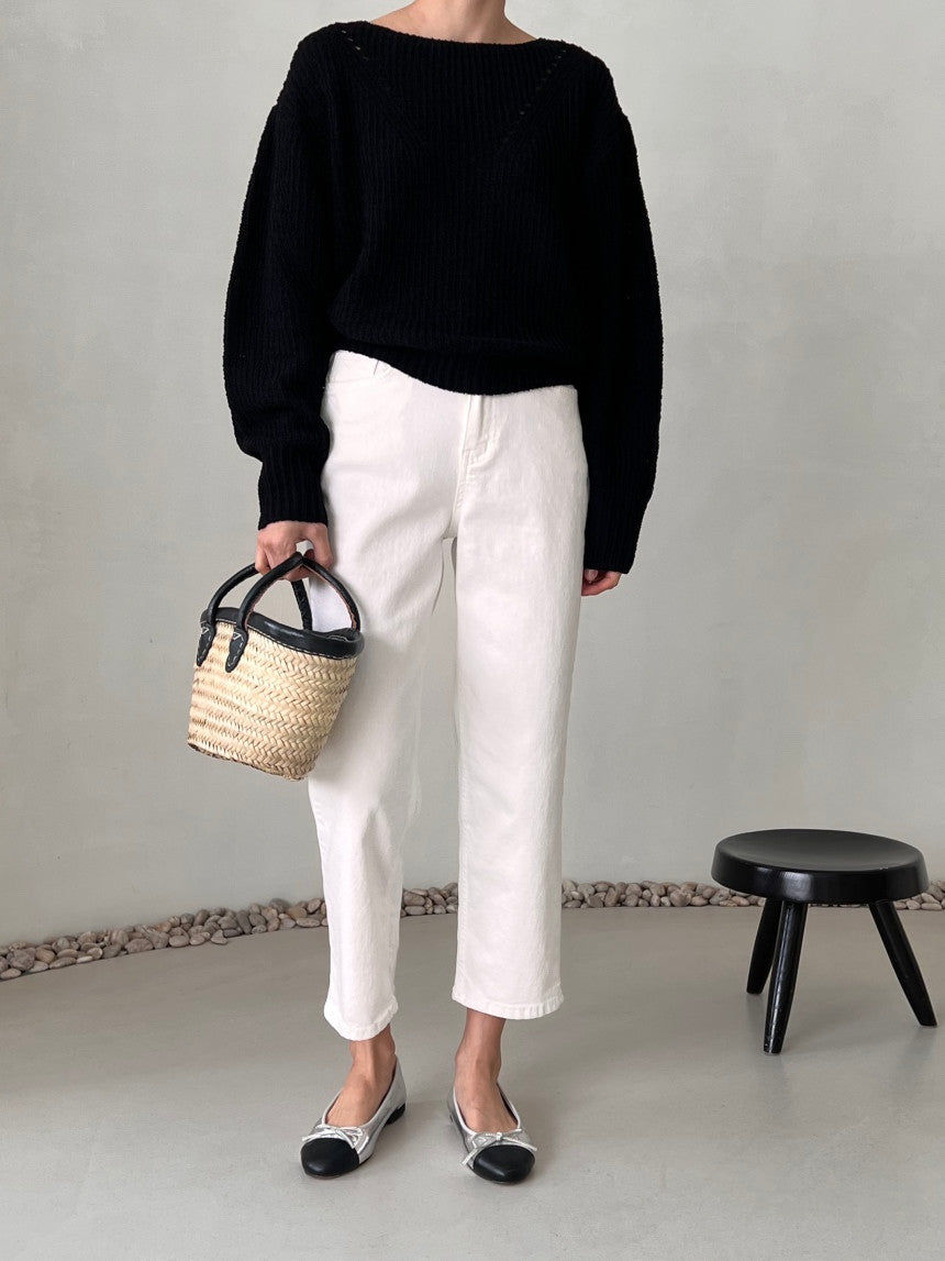 * Straight-leg cotton pants