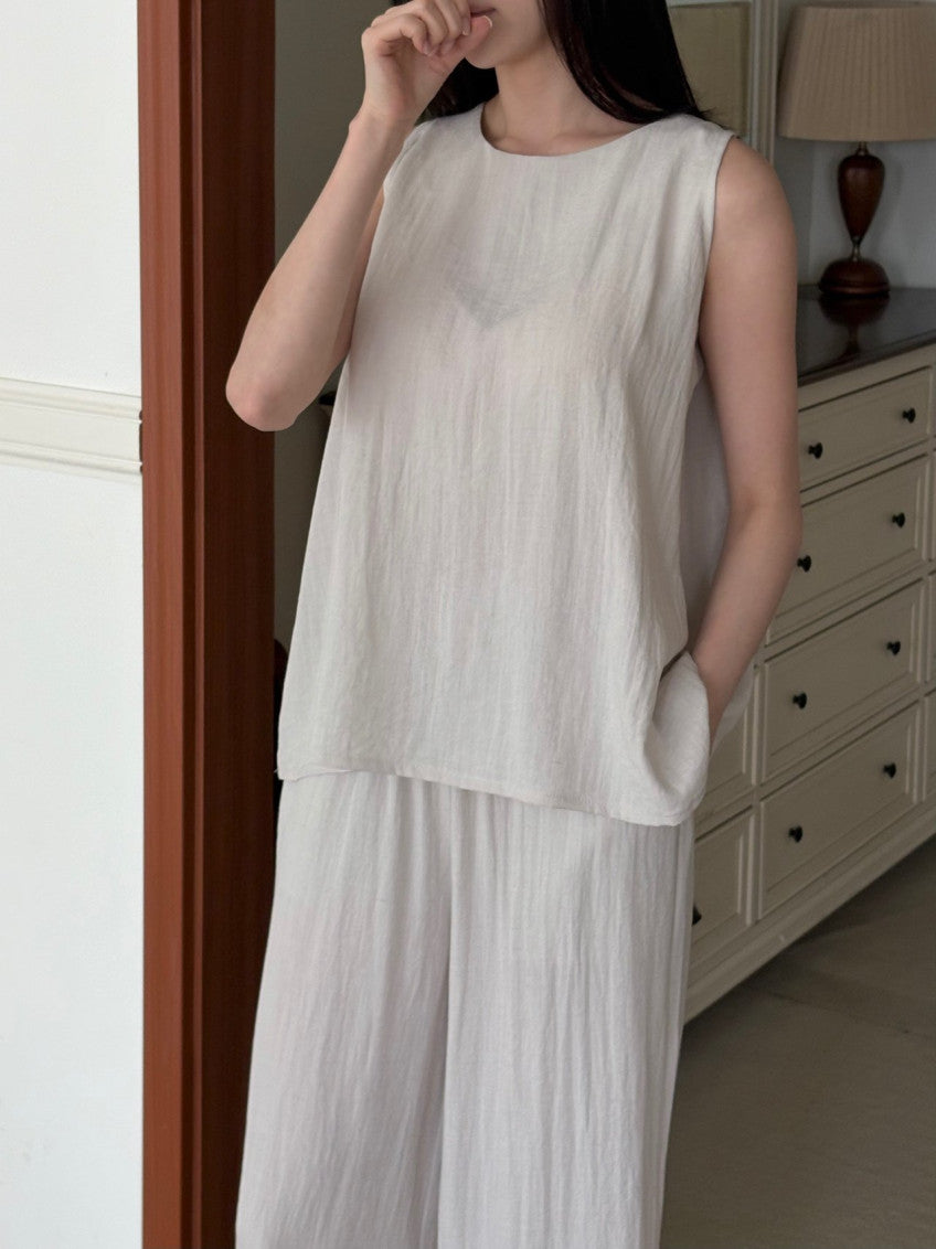 Linen Sleeveless and pants Set(~6/21)