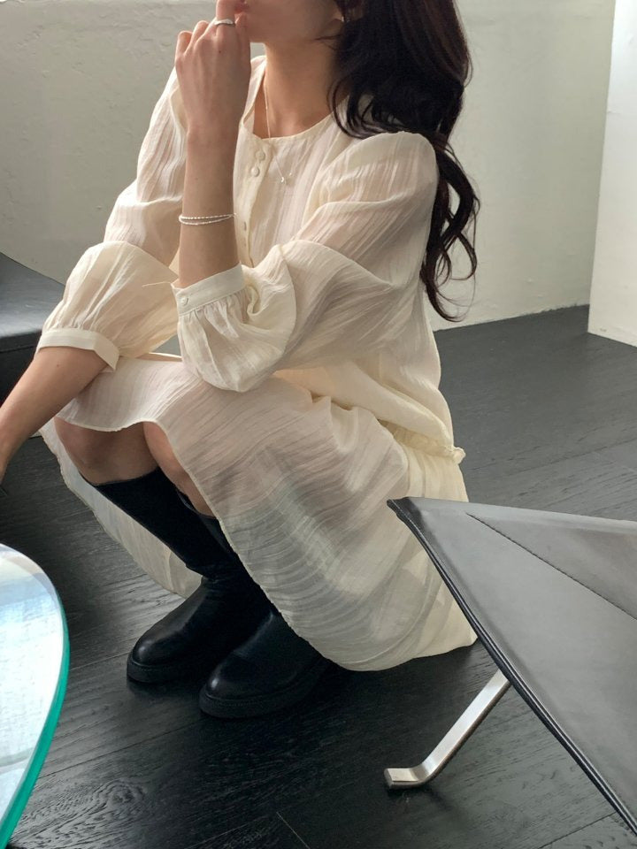 * Luna Frill Shirred Dress