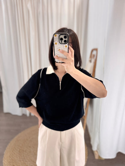 Contrast Collar Knit