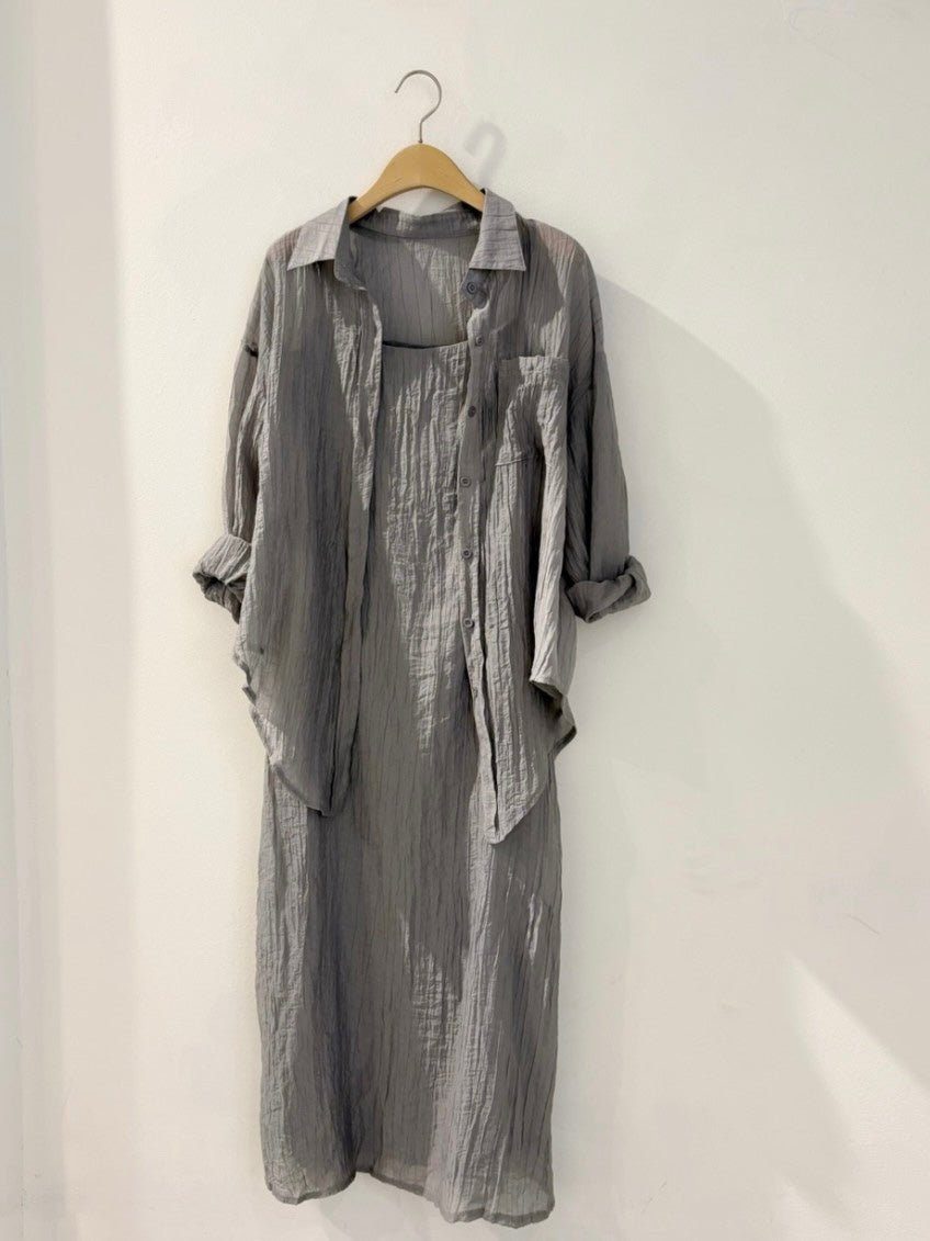 Wrinkle Shirt and Dress Set (~7/2)