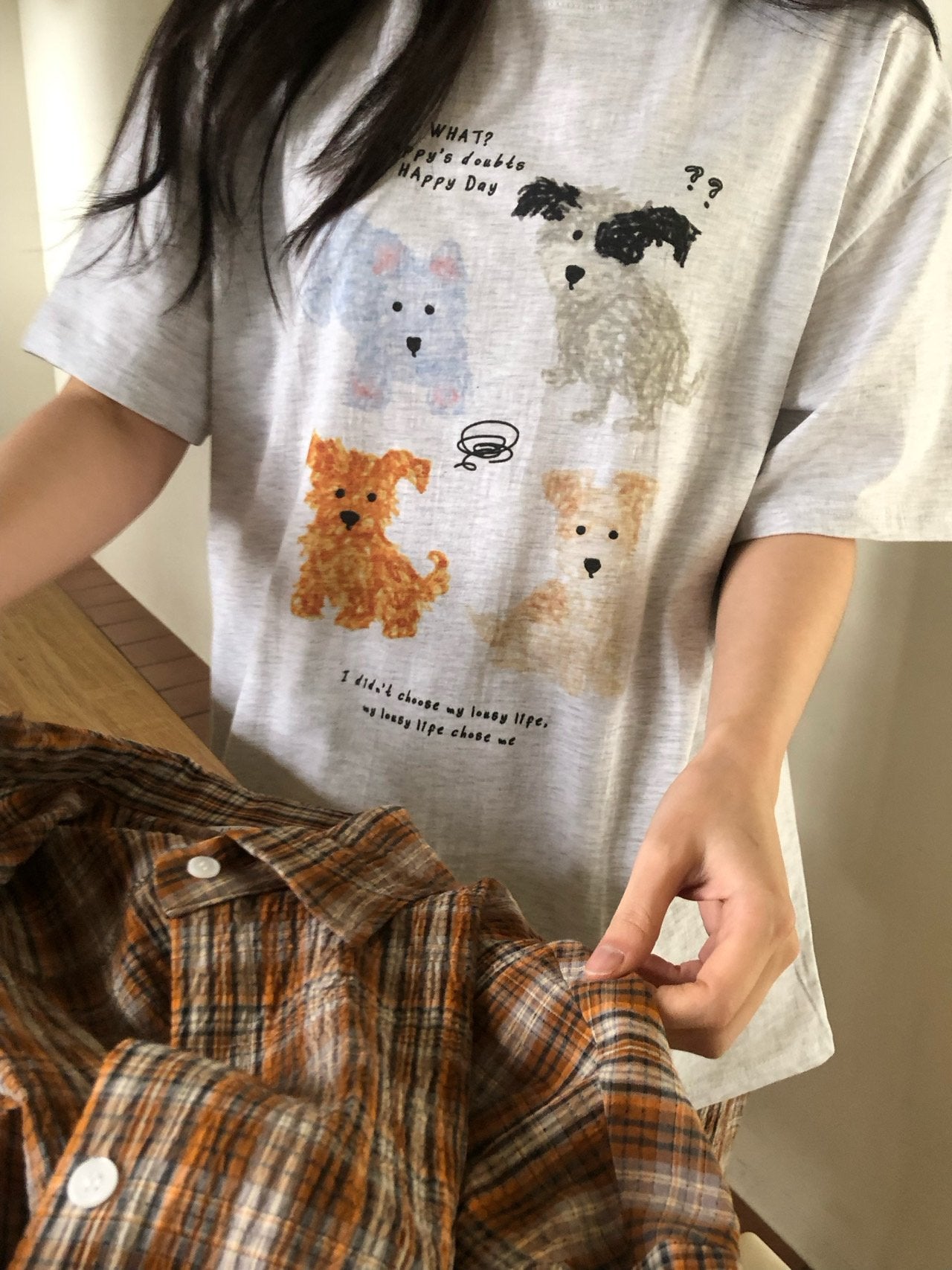 * Dog Graphic Oversized T-Shirt