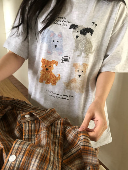 * Dog Graphic Oversized T-Shirt