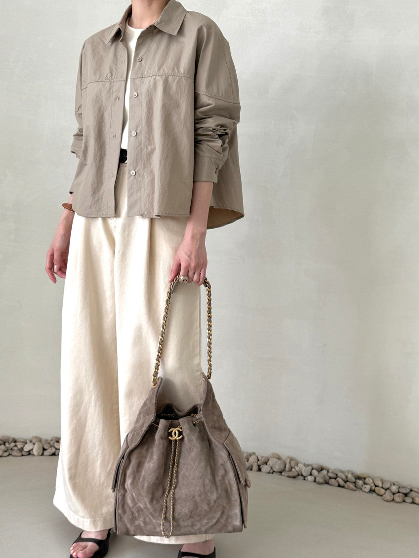 Matte Leather-Look Shirt Jacket
