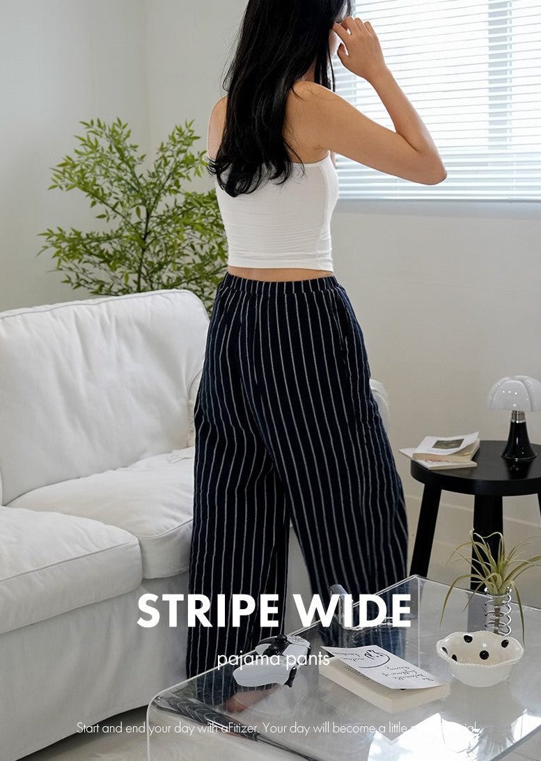 *Stripe Wide Lounge Pants