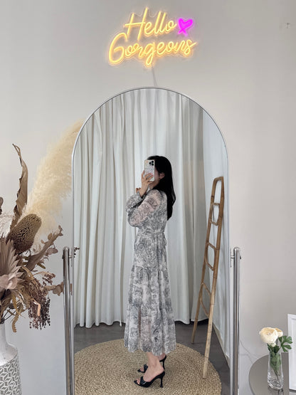 Diorr -Inspired Elegance Dress